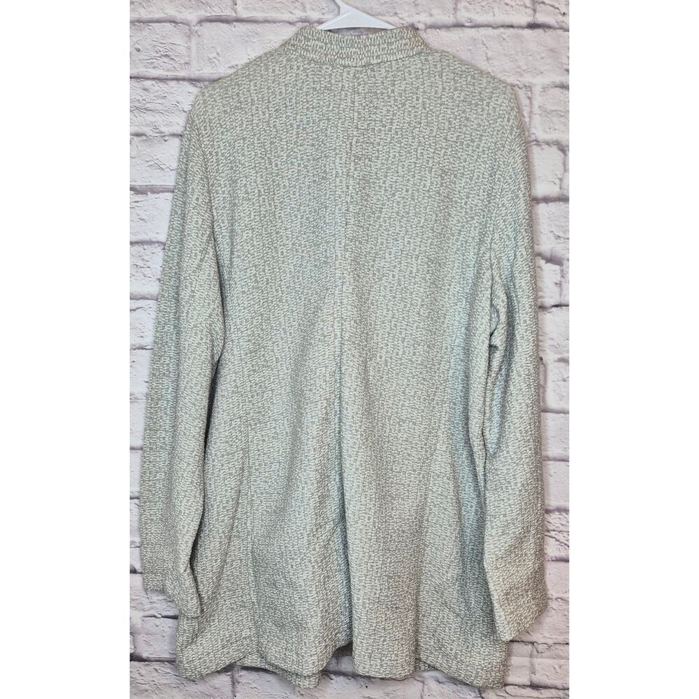 Eileen Fisher System Jacket Textural Cotton Tencel Stretch Gray White Size XL - Picture 4 of 9
